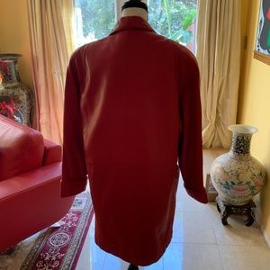 Red leather coat
